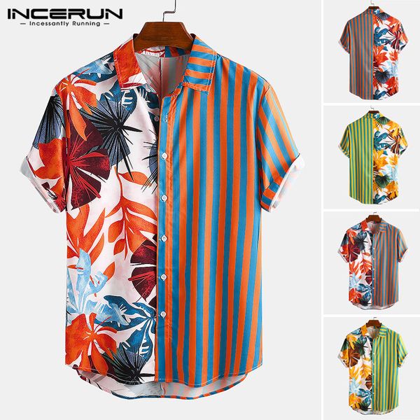 men's casual shirts summer fashion men hawaiian shirt print striped patchwork short sleeve beach blouse 2021 streetwear chic vacation c, White;black
men's casual shirts summer fashion men hawaiian shirt print striped patchwork short sleeve beach blouse 2021 streetwear chic vacation c, White;black