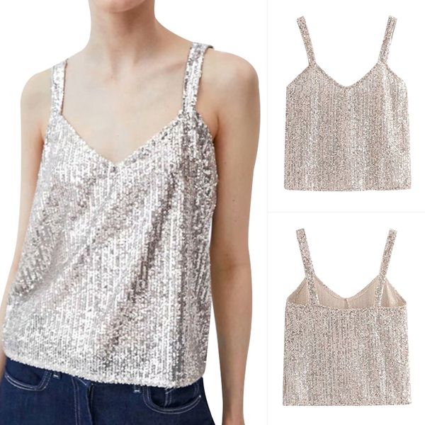 women v neck tank strappy sequins sleeveless backless chic for summer nyz shop, White
women v neck tank strappy sequins sleeveless backless chic for summer nyz shop, White