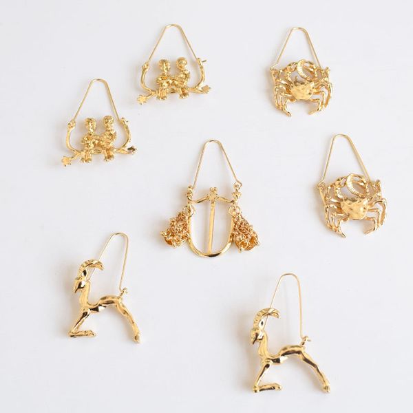new 12 constellation series earrings female personality european and american temperament three-dimensional fashion earrings, Golden;silver
new 12 constellation series earrings female personality european and american temperament three-dimensional fashion earrings, Golden;silver