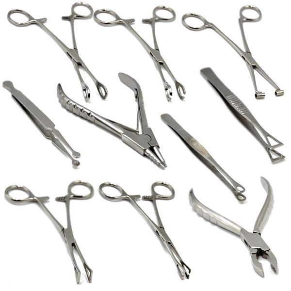 1pc professional steel belly ear tongue septum lip piercing tool tweezer clamp plier closer/opener needle clamp, Slivery;golden
1pc professional steel belly ear tongue septum lip piercing tool tweezer clamp plier closer/opener needle clamp, Slivery;golden