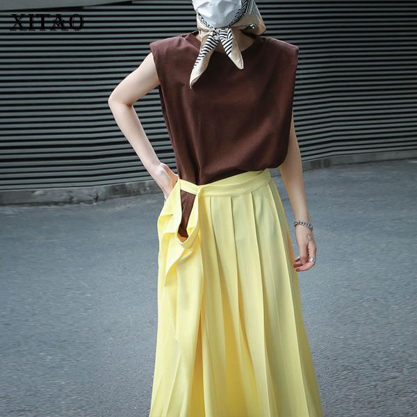 xitao original fashion solid sleeveless casual o neck tee design tidal current 2020 summer new small fresh women t shirt xj4685, White
xitao original fashion solid sleeveless casual o neck tee design tidal current 2020 summer new small fresh women t shirt xj4685, White