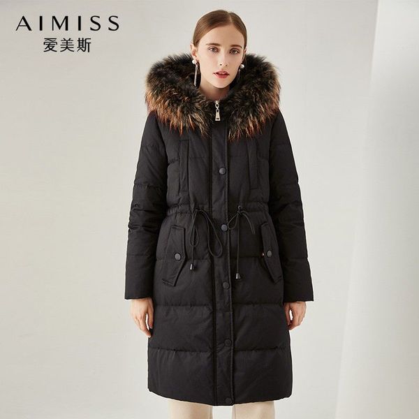 aimiss brand new women down jacket real feather far hooded zippers long thick down coat winter warm clothes, Black
aimiss brand new women down jacket real feather far hooded zippers long thick down coat winter warm clothes, Black