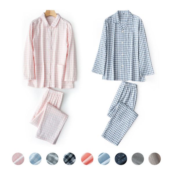 women's sleepwear plaid print couple pajamas gauze cotton set long sleeve femme homewear pjs 2 pcs home clothing, Black;red
women's sleepwear plaid print couple pajamas gauze cotton set long sleeve femme homewear pjs 2 pcs home clothing, Black;red