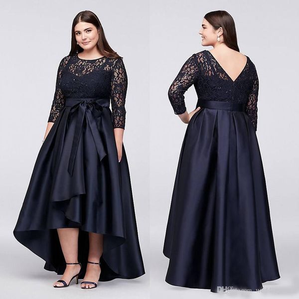 black plus size high low formal dresses with half sleeves sheer jewel neck lace evening gowns a-line short prom dress
black plus size high low formal dresses with half sleeves sheer jewel neck lace evening gowns a-line short prom dress