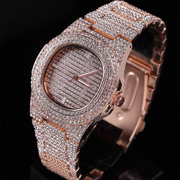 new luxury designer bling diamond rose gold silver quartz bracelet watch hip hop mens wristwath rapper jewelry wristband watch for boyfriend, Slivery;brown
new luxury designer bling diamond rose gold silver quartz bracelet watch hip hop mens wristwath rapper jewelry wristband watch for boyfriend, Slivery;brown