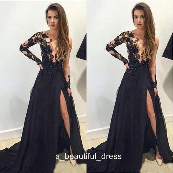 gorgeous black long prom dress sheer lace side slit special occasion dress evening party dress women wear pd5561
gorgeous black long prom dress sheer lace side slit special occasion dress evening party dress women wear pd5561