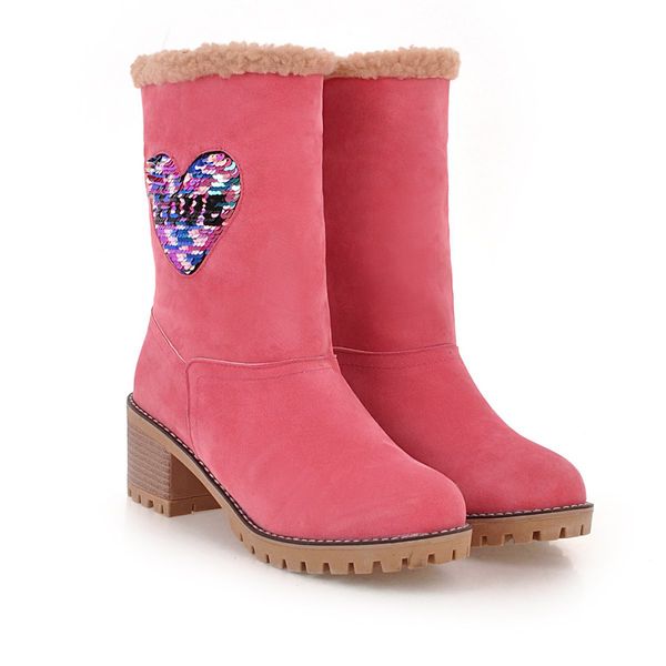 2019 warm woman mid-calf boots ladies platform glitter round toe autumn winter slip-on martin snow boots flock leather heart-shaped adf-9872, Black
2019 warm woman mid-calf boots ladies platform glitter round toe autumn winter slip-on martin snow boots flock leather heart-shaped adf-9872, Black