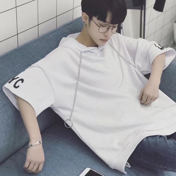 2018 spring and summer new style 5 points sleeve t-shirt men's aberdeen trend short sleeve teenager loose-fit half-sleeve shirt, White;black
2018 spring and summer new style 5 points sleeve t-shirt men's aberdeen trend short sleeve teenager loose-fit half-sleeve shirt, White;black