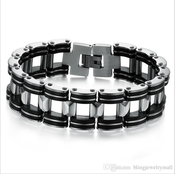 stainless steel bracelet for men width18.6mm est punk rock style big cuff chain bracelet, Black
stainless steel bracelet for men width18.6mm est punk rock style big cuff chain bracelet, Black