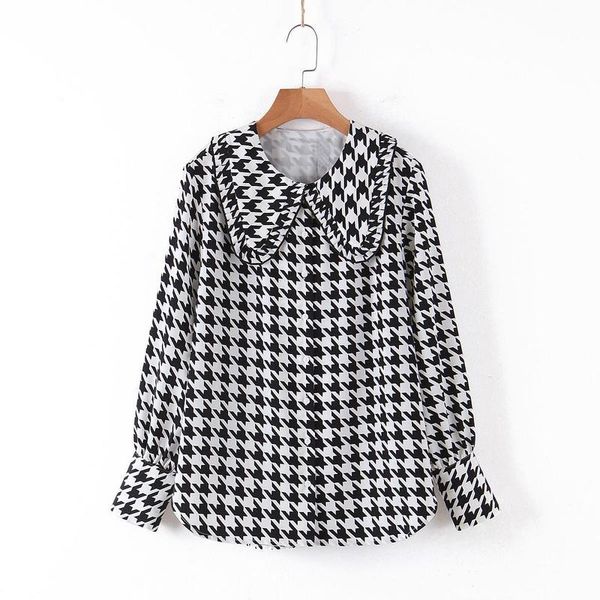 women's blouses & shirts women elegant houndstooth plaid blouse turn down collar long sleeve office wear female sweet chic blusas, White
women's blouses & shirts women elegant houndstooth plaid blouse turn down collar long sleeve office wear female sweet chic blusas, White