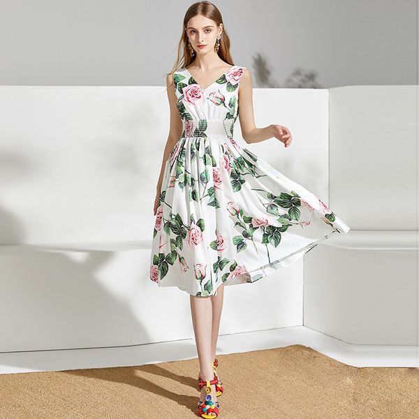 2020 summer dresses new ladies wear v-neck stretch waistline rose print vasual mid-length dress summer strapless boho gowns, Black;gray
2020 summer dresses new ladies wear v-neck stretch waistline rose print vasual mid-length dress summer strapless boho gowns, Black;gray