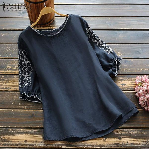 2020 summer short sleeve ruffled shirt zanzea vintage foral embroidery blouse women casual cotton linen tunic female blusas, White
2020 summer short sleeve ruffled shirt zanzea vintage foral embroidery blouse women casual cotton linen tunic female blusas, White