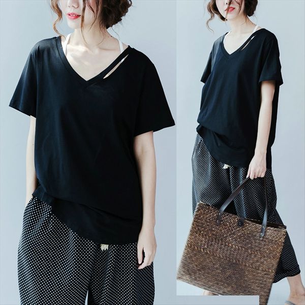 wei pang mm white v-neck t- shirt women's short sleeve large size loose solid color all-match shirt
wei pang mm white v-neck t- shirt women's short sleeve large size loose solid color all-match shirt