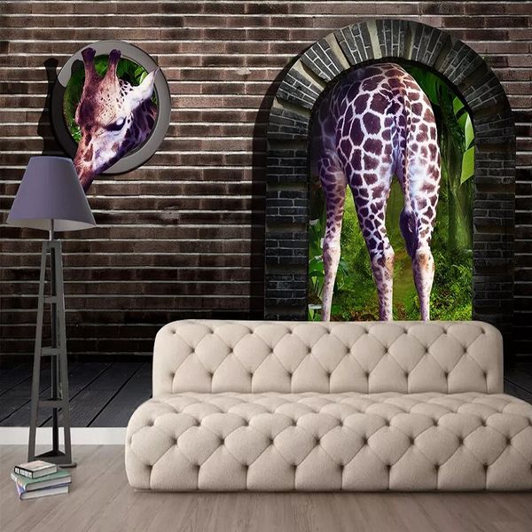 custom large mural 3d wallpaper modern creative 3d expanding space retro brick wall giraffe tv back wall decor deep 5d embossed
custom large mural 3d wallpaper modern creative 3d expanding space retro brick wall giraffe tv back wall decor deep 5d embossed