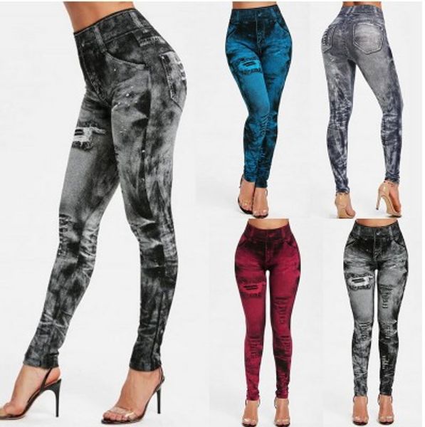 women gym leggings faux denim jeans leggings pocket printing leggings casual high waist pencil pants plus size yoga pants, White;red
women gym leggings faux denim jeans leggings pocket printing leggings casual high waist pencil pants plus size yoga pants, White;red