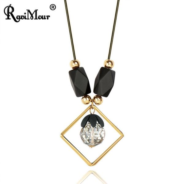 ravimour fashion pendants necklaces for women geometric square ball crystal statement colar black gold chain long kolye dropship, Silver
ravimour fashion pendants necklaces for women geometric square ball crystal statement colar black gold chain long kolye dropship, Silver
