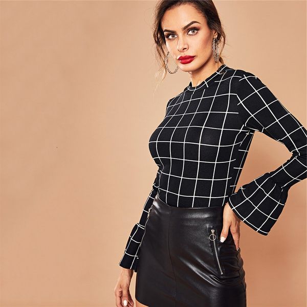 woman blouse women black elegant workwear plaid ruffle stand collar cuff bell stand collar grid autumn lady women and blouses, White
woman blouse women black elegant workwear plaid ruffle stand collar cuff bell stand collar grid autumn lady women and blouses, White