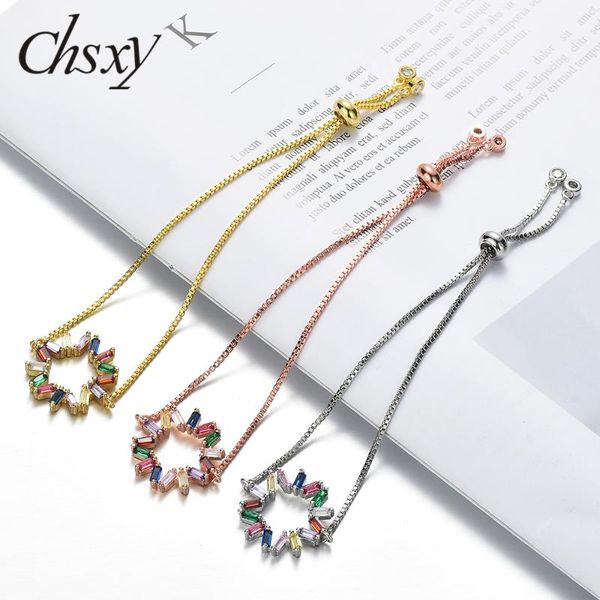 charm bracelets chsxy fashion hollow design star chain bracelet femme sparkling rainbow zircon crystal & bangles wedding jewelry, Golden;silver
charm bracelets chsxy fashion hollow design star chain bracelet femme sparkling rainbow zircon crystal & bangles wedding jewelry, Golden;silver
