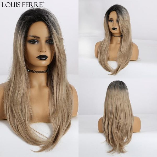 louis ferre long straight side part synthetic hair wigs ombre black light brown wigs for black women afro heat resistant fiber
louis ferre long straight side part synthetic hair wigs ombre black light brown wigs for black women afro heat resistant fiber