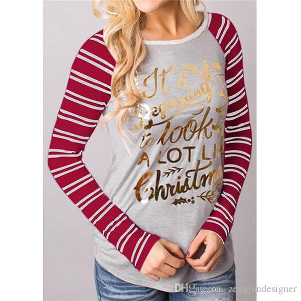 womens christmas desinger autumn tshirts crew neck long sleeve striped print female clothing festival casual apparel, White
womens christmas desinger autumn tshirts crew neck long sleeve striped print female clothing festival casual apparel, White
