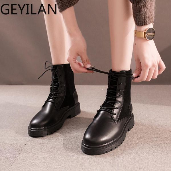 black boots women heel round toe casual lace up single shoes short boots genuine leather women botas mujer #3
black boots women heel round toe casual lace up single shoes short boots genuine leather women botas mujer #3