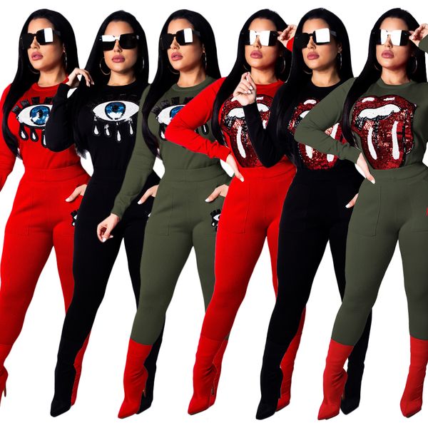eye mouth cartoon sequins 2 piece set women pockets tracksuits 2018 winter long sleeve pants suits casual two piece pant outfits, Gray
eye mouth cartoon sequins 2 piece set women pockets tracksuits 2018 winter long sleeve pants suits casual two piece pant outfits, Gray