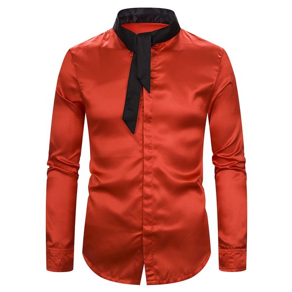 silk satin solid shirt with tie long sleeve slim fit nightclub wear shirt men nice shiny dj prom stage wedding costumes blouse, White;black
silk satin solid shirt with tie long sleeve slim fit nightclub wear shirt men nice shiny dj prom stage wedding costumes blouse, White;black