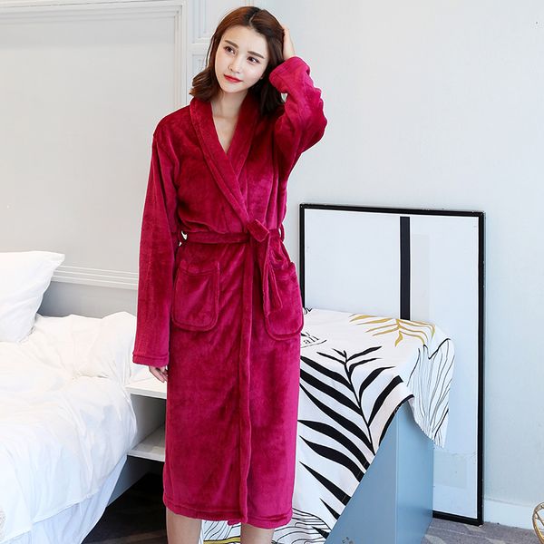 2019 winter women flannel robes warm long sleeve bathrobe lovers couple nightgown comfortable thick sleepwear bath peignoir, Black;red
2019 winter women flannel robes warm long sleeve bathrobe lovers couple nightgown comfortable thick sleepwear bath peignoir, Black;red
