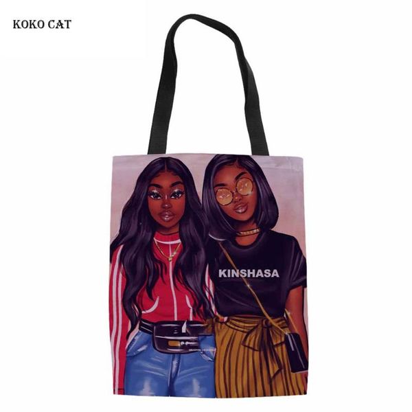 koko cat canvas bags for women handle bag black girls magic african print shopping bags ladies linen totes bolsa feminina
koko cat canvas bags for women handle bag black girls magic african print shopping bags ladies linen totes bolsa feminina