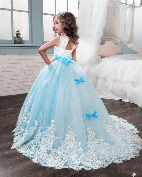 lovely princess flower girl dresses sheer neck short sleeves lace applique tulle girls pageant dress wedding party gowns, White;blue
lovely princess flower girl dresses sheer neck short sleeves lace applique tulle girls pageant dress wedding party gowns, White;blue