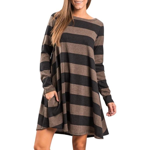 fashion new 2020 ladies striped pocket long sleeve dress womne o-neck fashion stripe print pocket long sleeve mini dress, Black;gray
fashion new 2020 ladies striped pocket long sleeve dress womne o-neck fashion stripe print pocket long sleeve mini dress, Black;gray