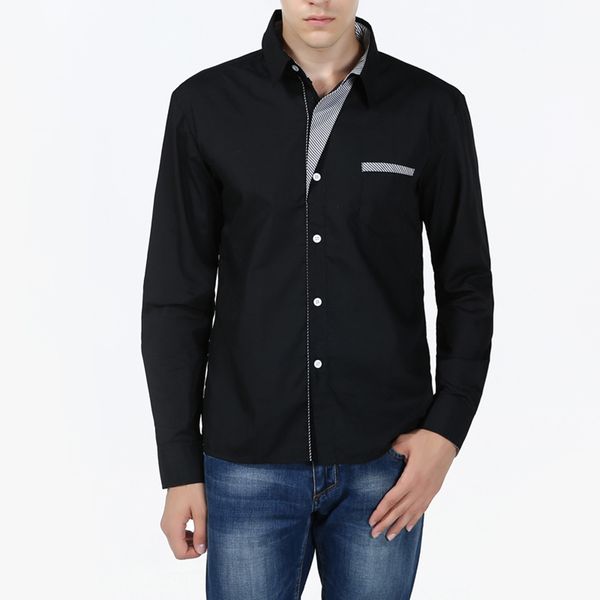 men's long sleeve business formal shirts male slim fit casual cotton dress shirt, White;black
men's long sleeve business formal shirts male slim fit casual cotton dress shirt, White;black