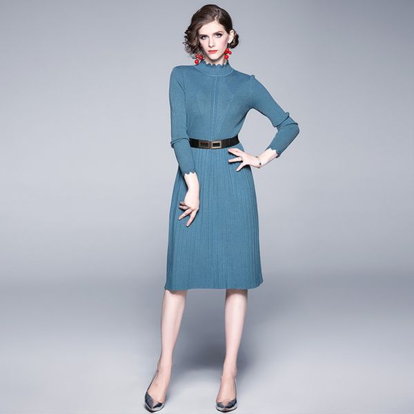 womens designer half-high collar knit dress female season slim slimming wool pit versatile pullover base skirtlcg0, Black;gray
womens designer half-high collar knit dress female season slim slimming wool pit versatile pullover base skirtlcg0, Black;gray