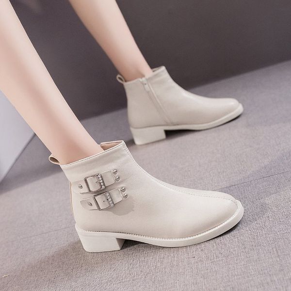 w- short boots women's thick with boots female students fashion trend solid color versatile wear women's, Black
w- short boots women's thick with boots female students fashion trend solid color versatile wear women's, Black