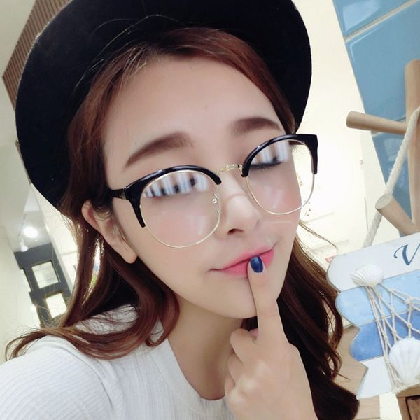 1 pcs vintage clear lens glasses half metal frame dustproof lightweight decoration glasses nov99, White;black
1 pcs vintage clear lens glasses half metal frame dustproof lightweight decoration glasses nov99, White;black