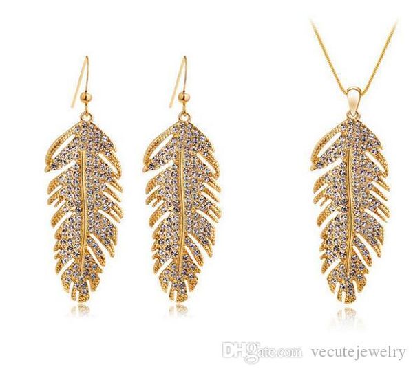 18k gold plated feather crystal necklace earrings jewelry sets for women swarovskli elements wedding jewelry set wholesale price, Silver
18k gold plated feather crystal necklace earrings jewelry sets for women swarovskli elements wedding jewelry set wholesale price, Silver
