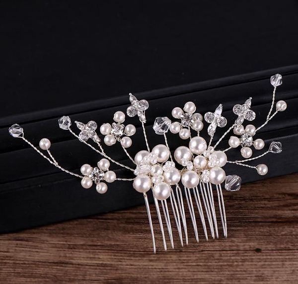 bridal rhinestone pearl tiara insert comb pearl hair comb tiara bridal jewelry, Silver
bridal rhinestone pearl tiara insert comb pearl hair comb tiara bridal jewelry, Silver
