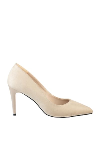 trendyol suede women 's classic high-heeled shoes takss20to0070, Black
