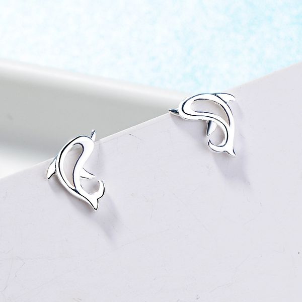 925 solid real sterling silver dolphin stud earring for women wedding gift ear pierced earrings creative fashion jewelry eh1031, Golden;silver
925 solid real sterling silver dolphin stud earring for women wedding gift ear pierced earrings creative fashion jewelry eh1031, Golden;silver