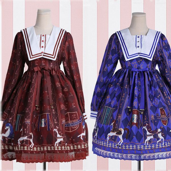 lolita dress for women wine red royal trojan japanese carnival party retro vintage square collar college style costumes, Black;red
lolita dress for women wine red royal trojan japanese carnival party retro vintage square collar college style costumes, Black;red
