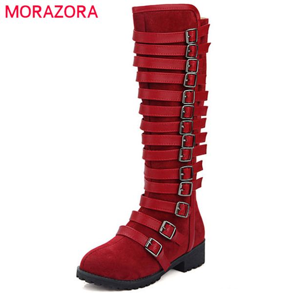 morazora 2020 big size 34-46 knee high boots women round toe flock autumn winter boots zipper buckle punk ladies, Black
morazora 2020 big size 34-46 knee high boots women round toe flock autumn winter boots zipper buckle punk ladies, Black