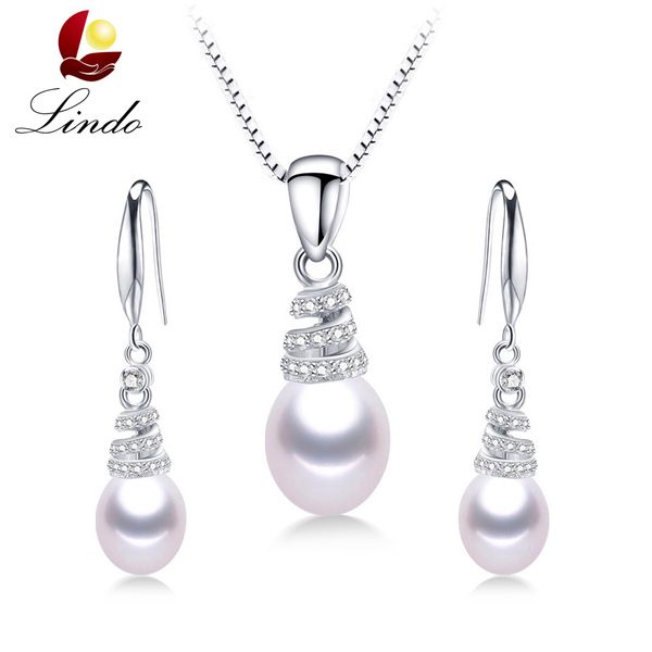925 sterling silver natural freshwater pearl jewelry sets for women vintage 4 colors natural pearl pendant set earings lindo, Black
925 sterling silver natural freshwater pearl jewelry sets for women vintage 4 colors natural pearl pendant set earings lindo, Black