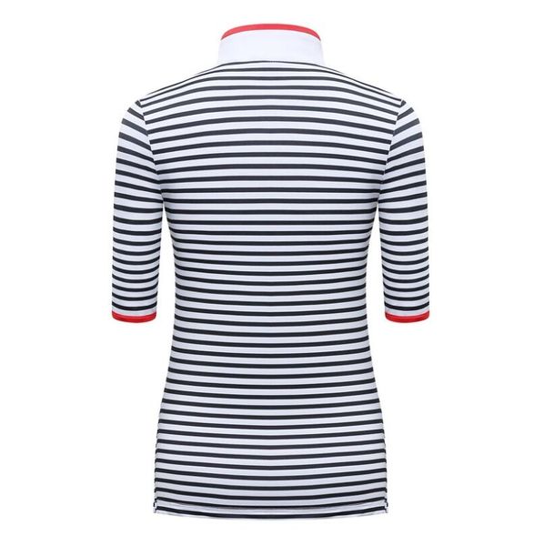 2019 new summer golf apparel striped ladies short-sleeved zipper collar golf t-shirt breathable and quick-drying sportswear snorkels
2019 new summer golf apparel striped ladies short-sleeved zipper collar golf t-shirt breathable and quick-drying sportswear snorkels