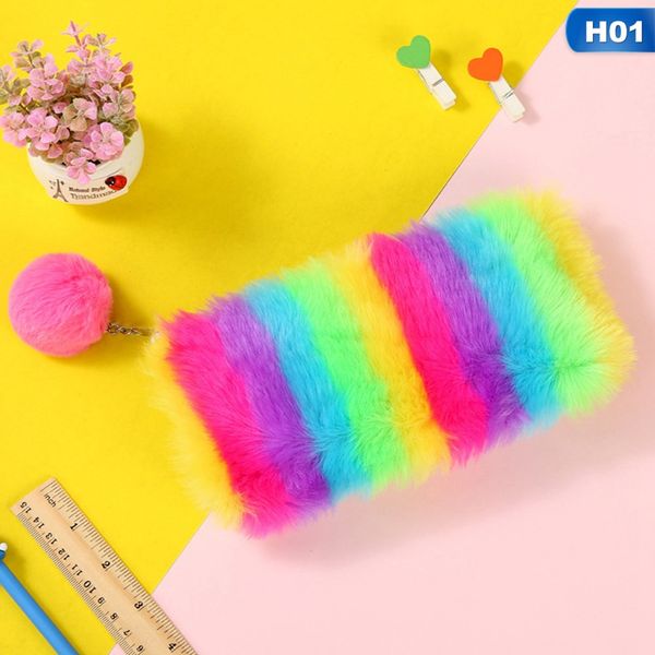korean kawaii cute plush school pencil case rainbow color pen case for girl large capacity pen bag stationery pouch box
korean kawaii cute plush school pencil case rainbow color pen case for girl large capacity pen bag stationery pouch box