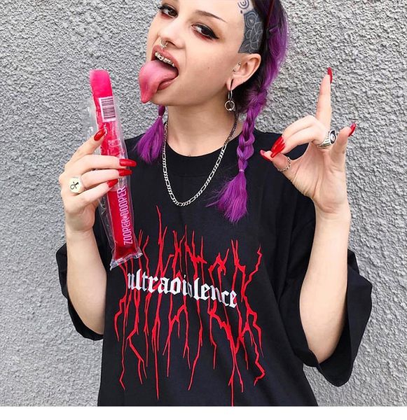 streetwear punk gothic t-shirts lightning harajuku letter print summer fashion black short sleeve casual vintage women black tees dydhgwc195, White
streetwear punk gothic t-shirts lightning harajuku letter print summer fashion black short sleeve casual vintage women black tees dydhgwc195, White