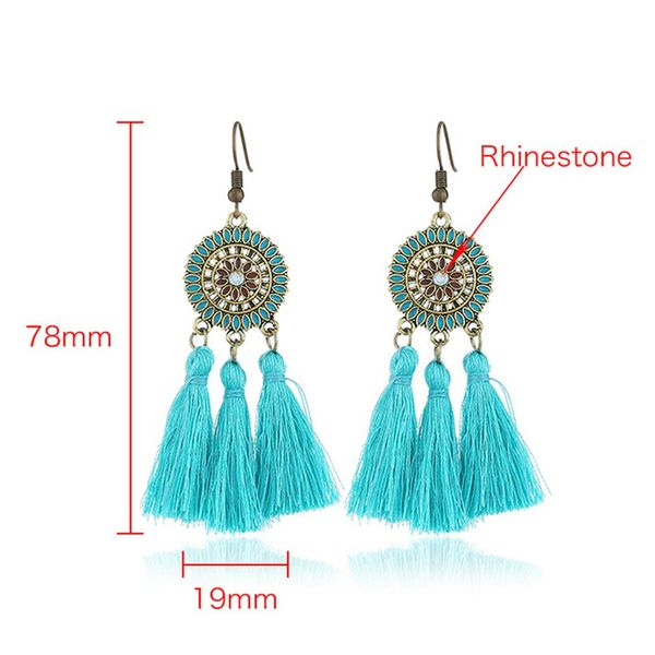 european and american fan tassel earrings lake blue ancient bronze for presents wedding party bridal jewelry gift, Silver
european and american fan tassel earrings lake blue ancient bronze for presents wedding party bridal jewelry gift, Silver