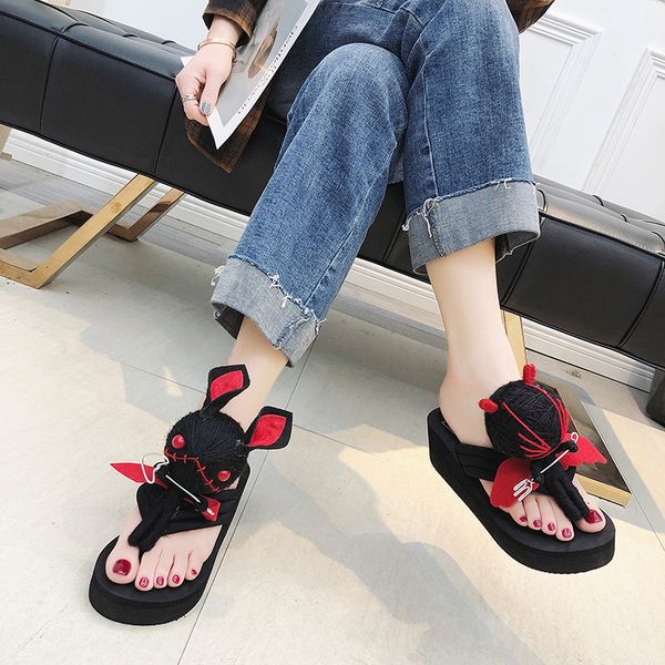 2019 new arrival summer women flip flops beach sandals anti-slip zapatos casual shoes devil doll cartoon, Black
2019 new arrival summer women flip flops beach sandals anti-slip zapatos casual shoes devil doll cartoon, Black