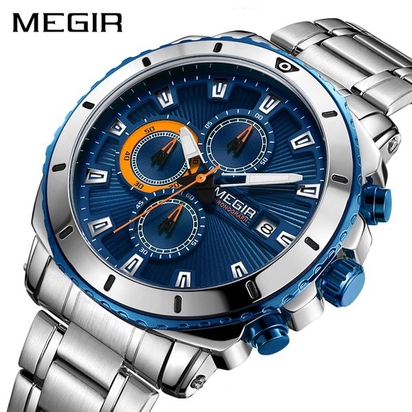megir brand luxury men quartz watch with stainless steel band chronograph business wrist watches men clock relogio masculino, Slivery;brown
megir brand luxury men quartz watch with stainless steel band chronograph business wrist watches men clock relogio masculino, Slivery;brown