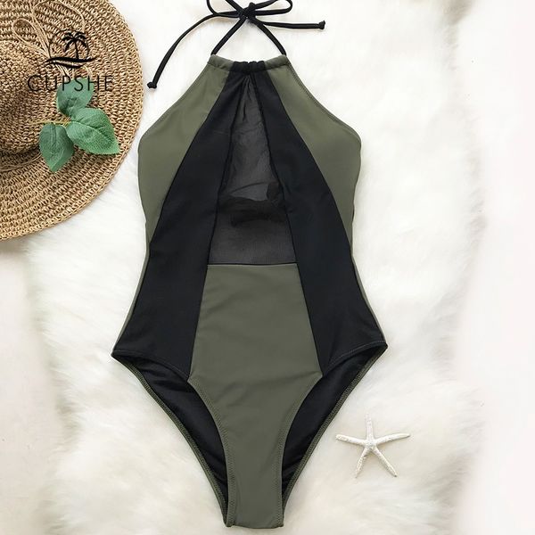 cupshe army green and black mesh halter one-piece swimsuit women patchwork backless monokini 2019 girl bathing suit swimwear
cupshe army green and black mesh halter one-piece swimsuit women patchwork backless monokini 2019 girl bathing suit swimwear