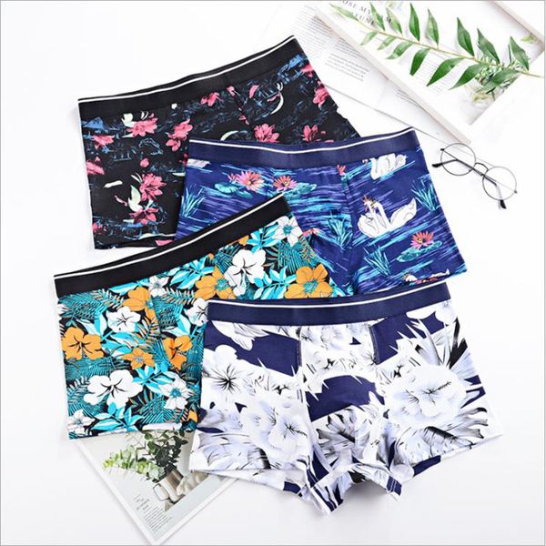 men panties flowers printed breathable popular boxer cotton men underwear u convex pouch underpants homewear shorts, Black;white
men panties flowers printed breathable popular boxer cotton men underwear u convex pouch underpants homewear shorts, Black;white